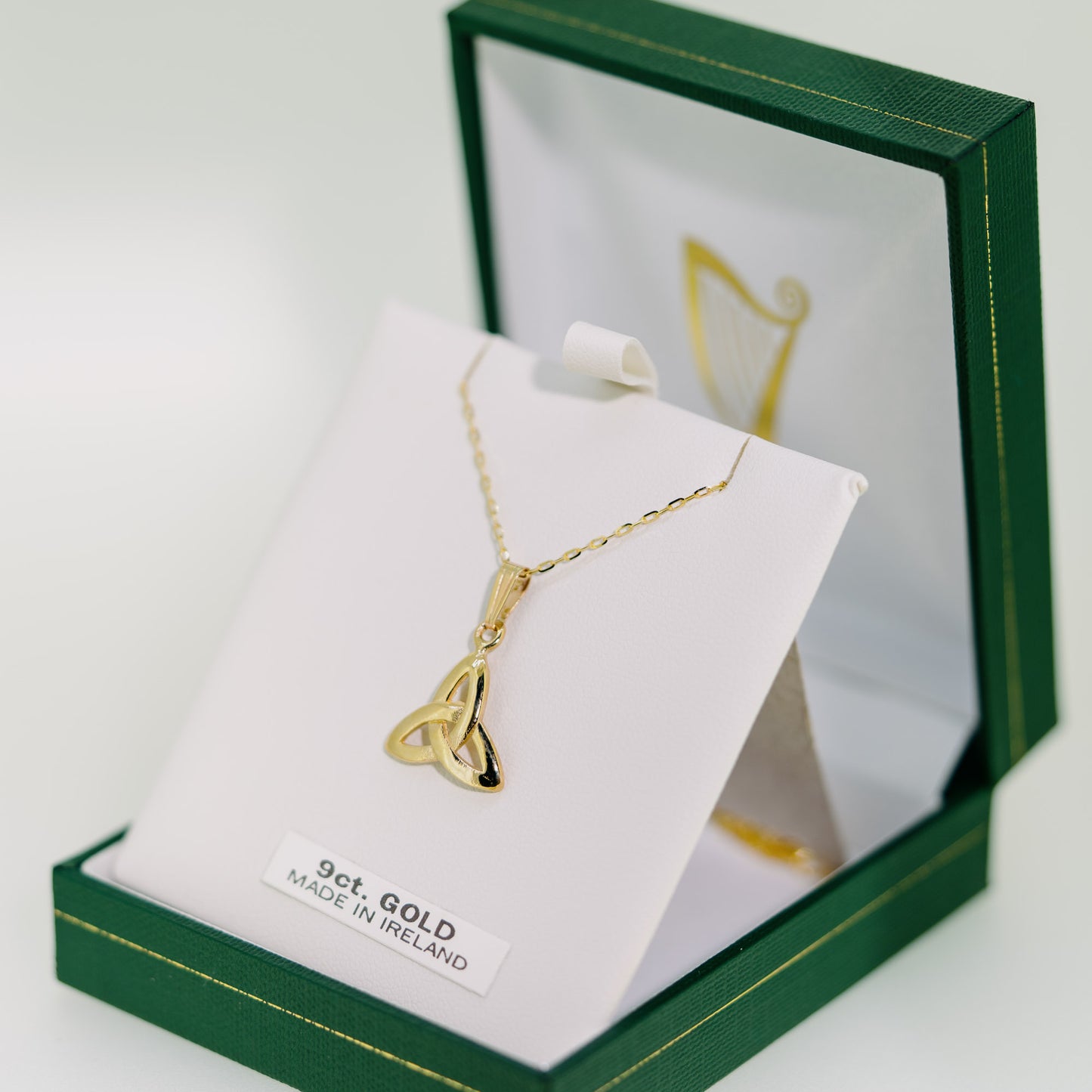 9ct Gold Trinity Necklace — authentic Irish necklace handcrafted in Galway, Ireland