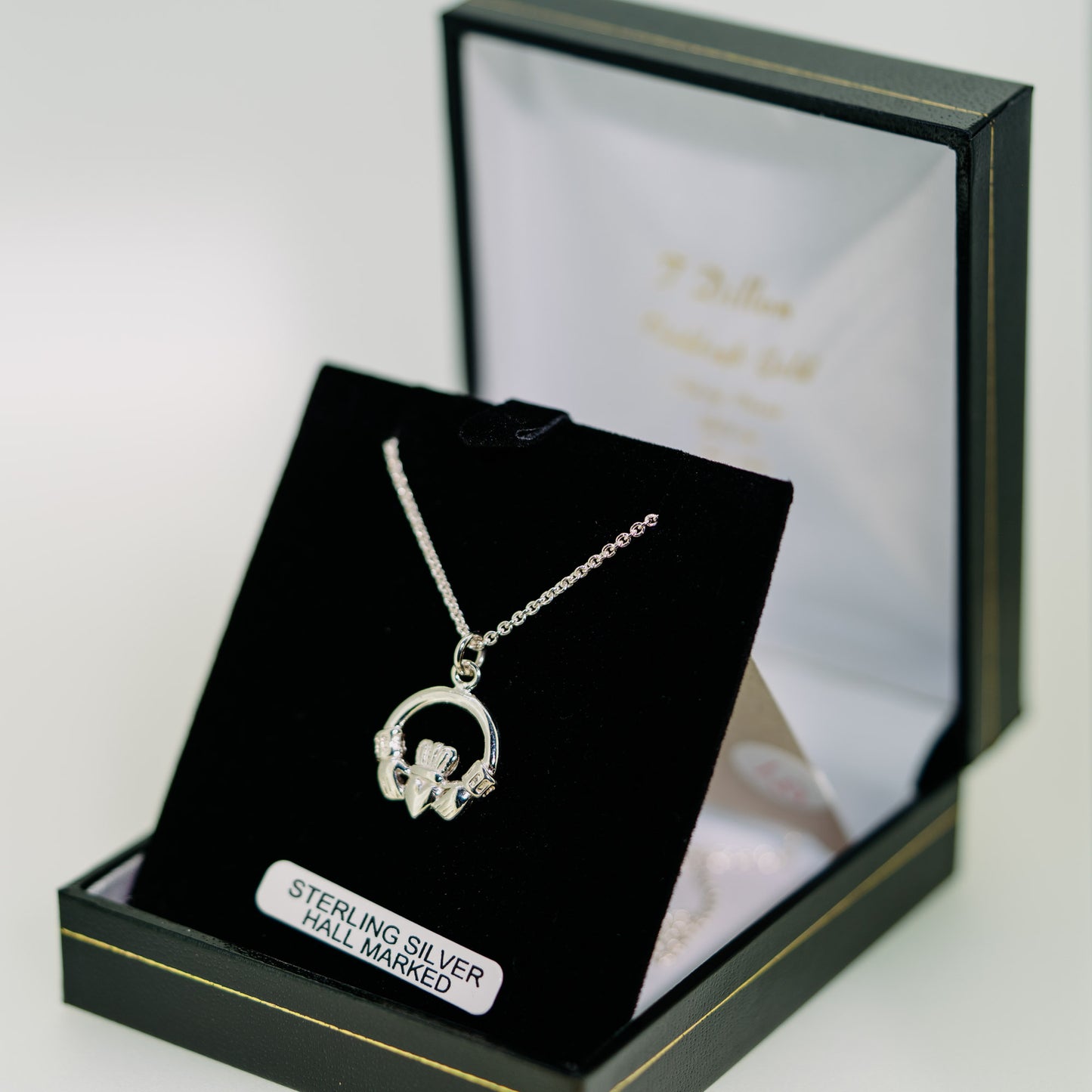 Silver Claddagh Double Sided Necklace — authentic Irish Claddagh necklace handcrafted in Galway, Ireland