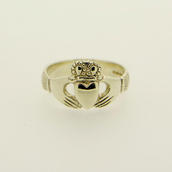 14CT WHITE 100 YEAR CLADDAGH RING