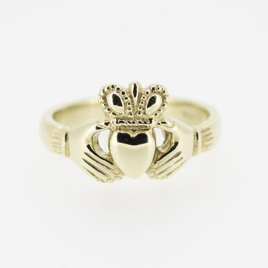 LADIES 14CT YELLOW GOLD CLADDAGH RING