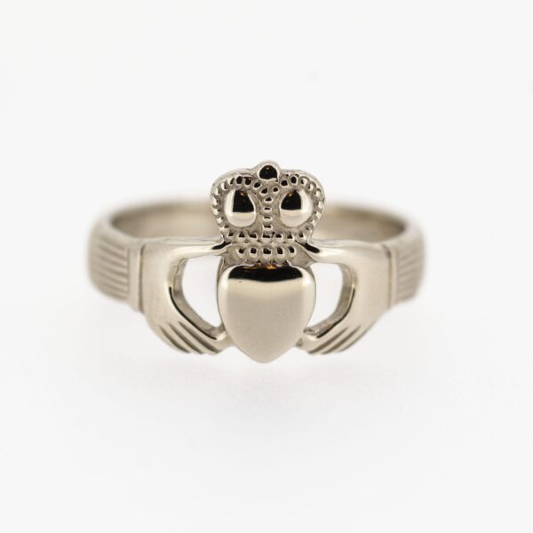 GENTS 18CT WHITE GOLD CLADDAGH RING