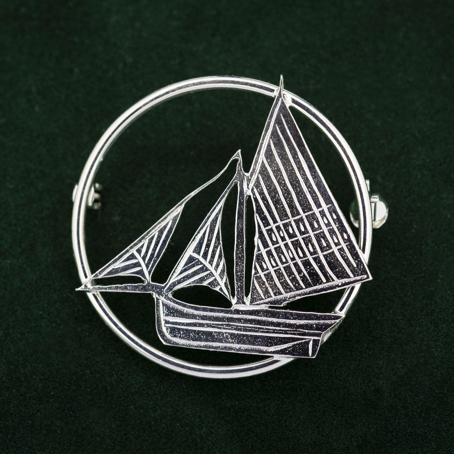 Silver Galway Hooker Broach