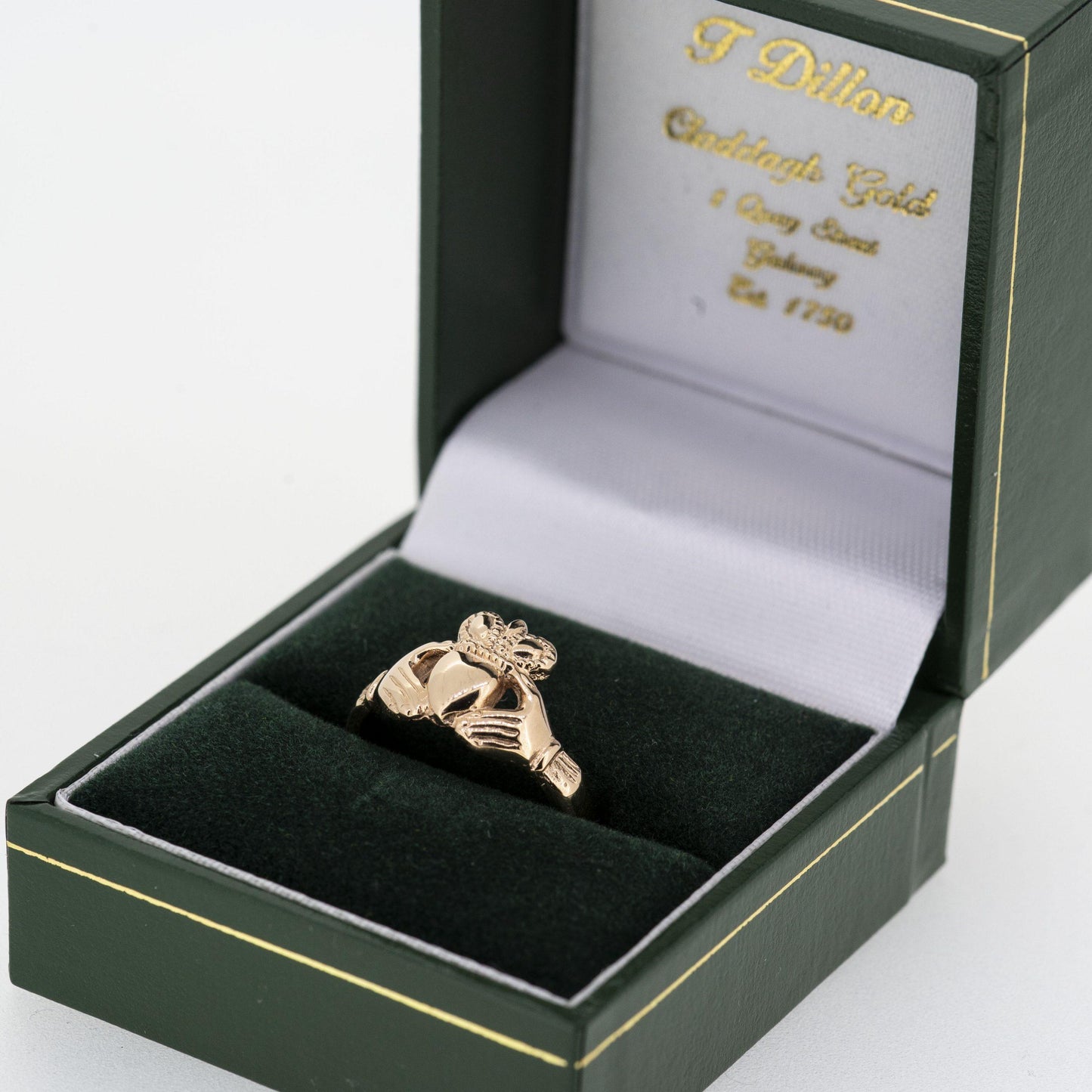 Ladies 14ct Rose Gold Claddagh Ring — authentic Irish Claddagh ring handcrafted in Galway, Ireland