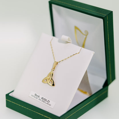 9ct Gold Trinity Necklace — authentic Irish necklace handcrafted in Galway, Ireland