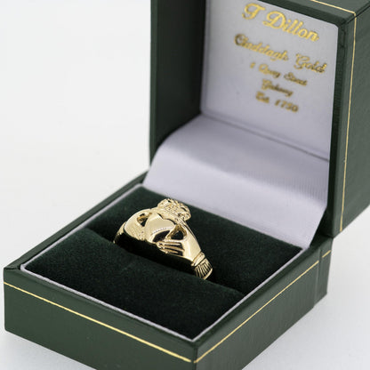 9ct Yellow Gold 100 Year Claddagh Ring — authentic Irish Claddagh ring handcrafted in Galway, Ireland