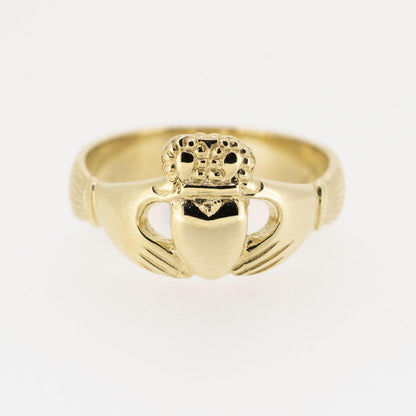 9ct Yellow Gold 100 Year Claddagh Ring — authentic Irish Claddagh ring handcrafted in Galway, Ireland