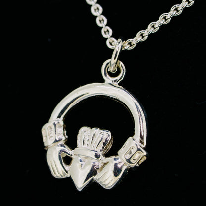 Silver Claddagh Double Sided Necklace — authentic Irish Claddagh necklace handcrafted in Galway, Ireland