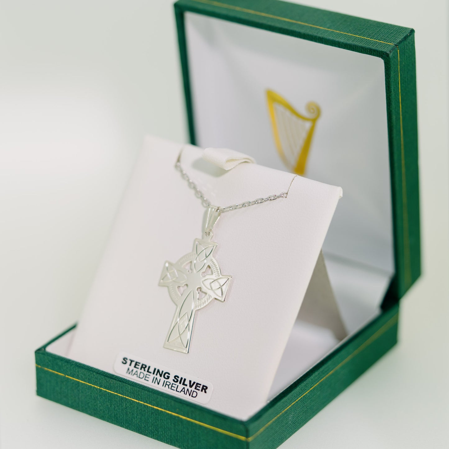 Silver Celtic Cross Necklace — authentic Irish necklace handcrafted in Galway, Ireland