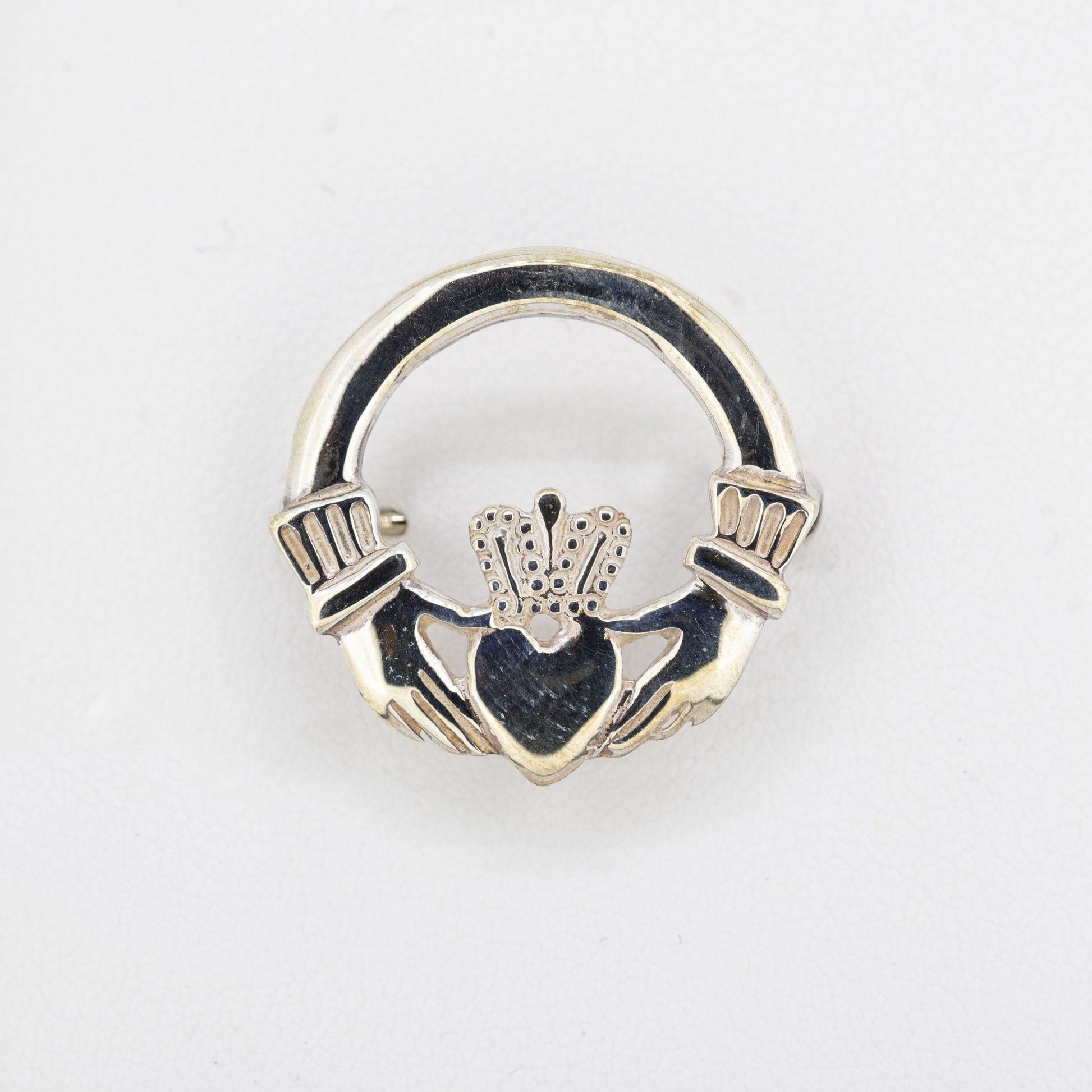 Silver Claddagh Broach — authentic Irish Claddagh brooch handcrafted in Galway, Ireland