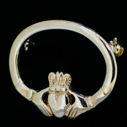 Silver Claddagh Broach — authentic Irish Claddagh brooch handcrafted in Galway, Ireland
