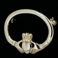 Silver Claddagh Broach — authentic Irish Claddagh brooch handcrafted in Galway, Ireland