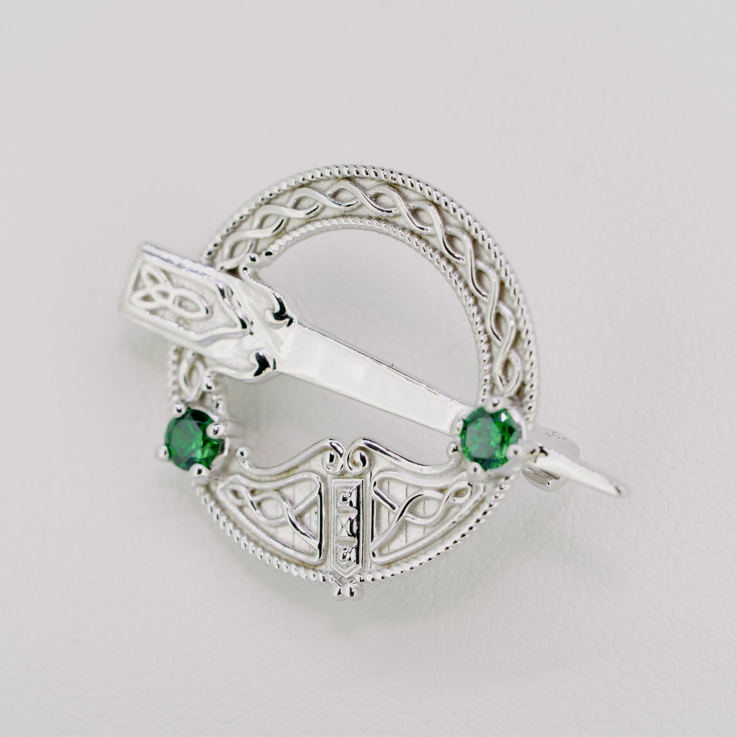 Silver Tara Broach with Agate Stones — authentic Irish brooch handcrafted in Galway, Ireland
