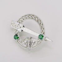 Silver Tara Broach with Agate Stones — authentic Irish brooch handcrafted in Galway, Ireland