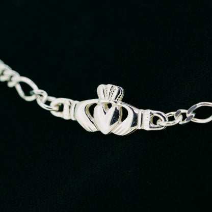 Sterling Silver Claddagh Bracelet — authentic Irish Claddagh bracelet handcrafted in Galway, Ireland