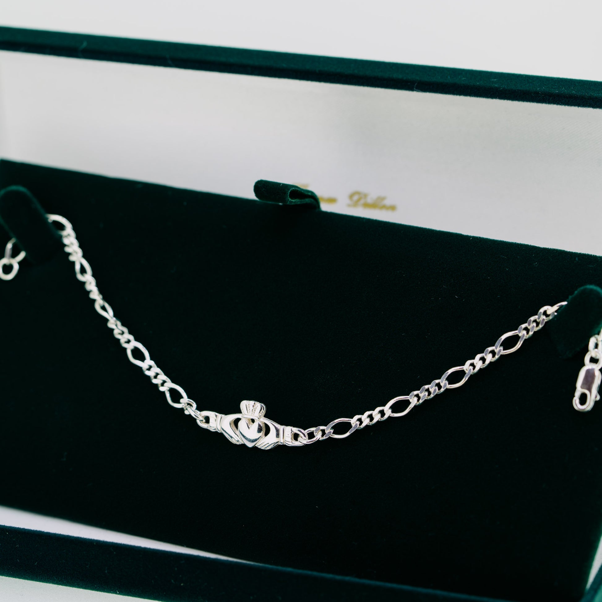 Sterling Silver Claddagh Bracelet — authentic Irish Claddagh bracelet handcrafted in Galway, Ireland