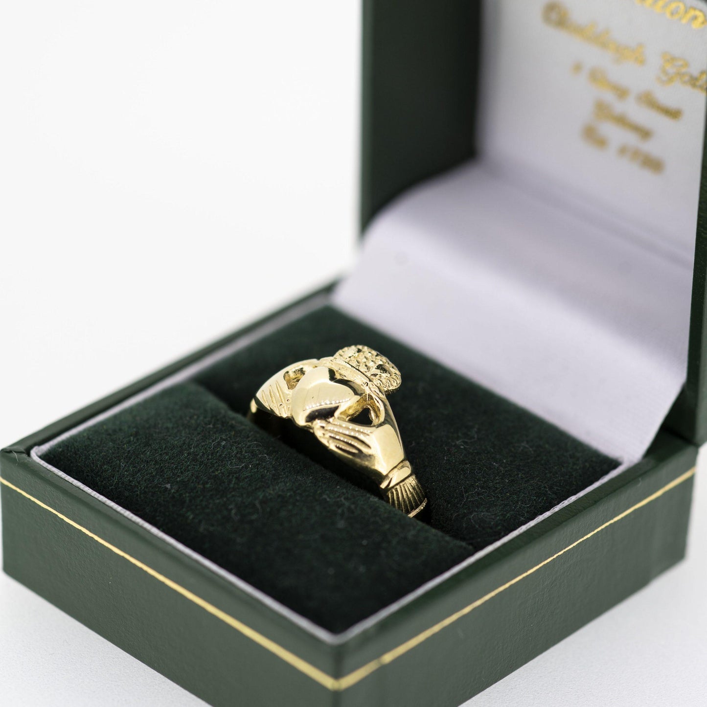 18ct Yellow Gold 100 Year Claddagh Ring — authentic Irish Claddagh ring handcrafted in Galway, Ireland