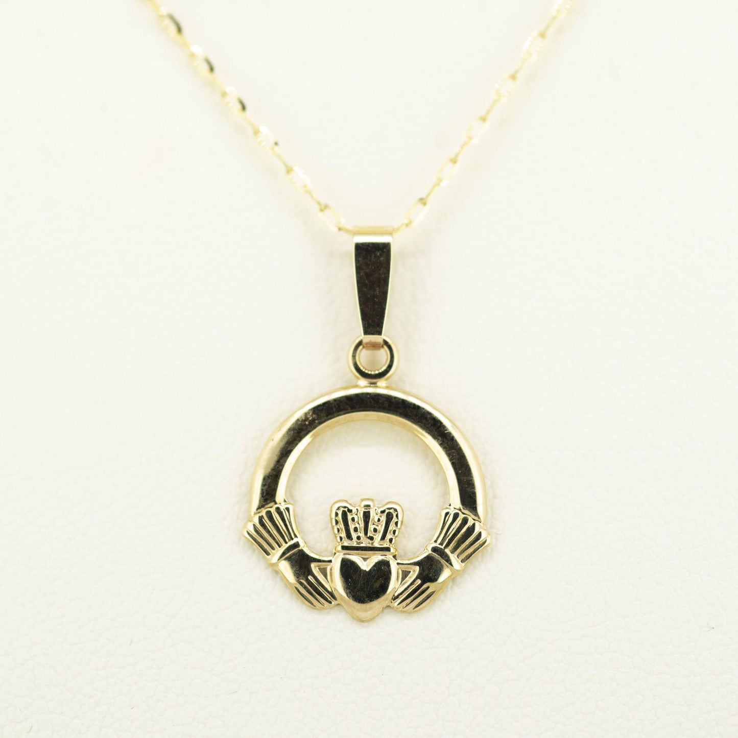 9ct Gold Claddagh Necklace — authentic Irish Claddagh necklace handcrafted in Galway, Ireland