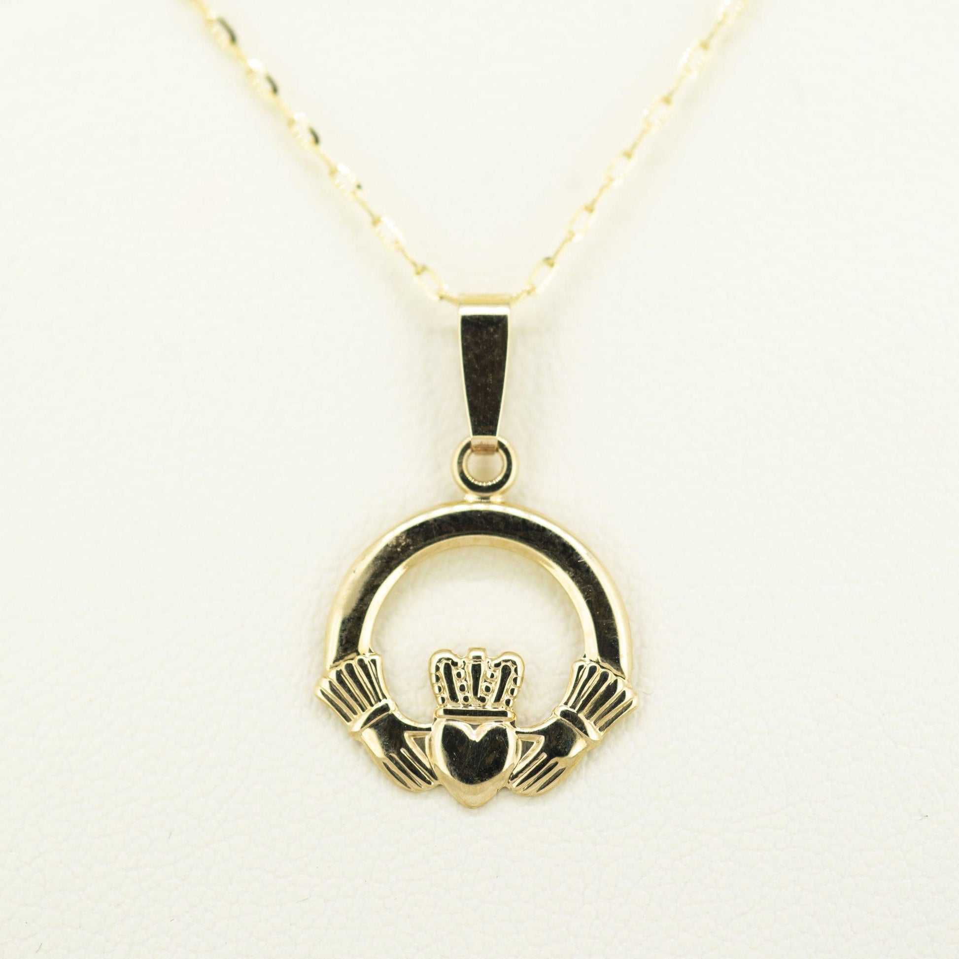 9ct Gold Claddagh Necklace — authentic Irish Claddagh necklace handcrafted in Galway, Ireland