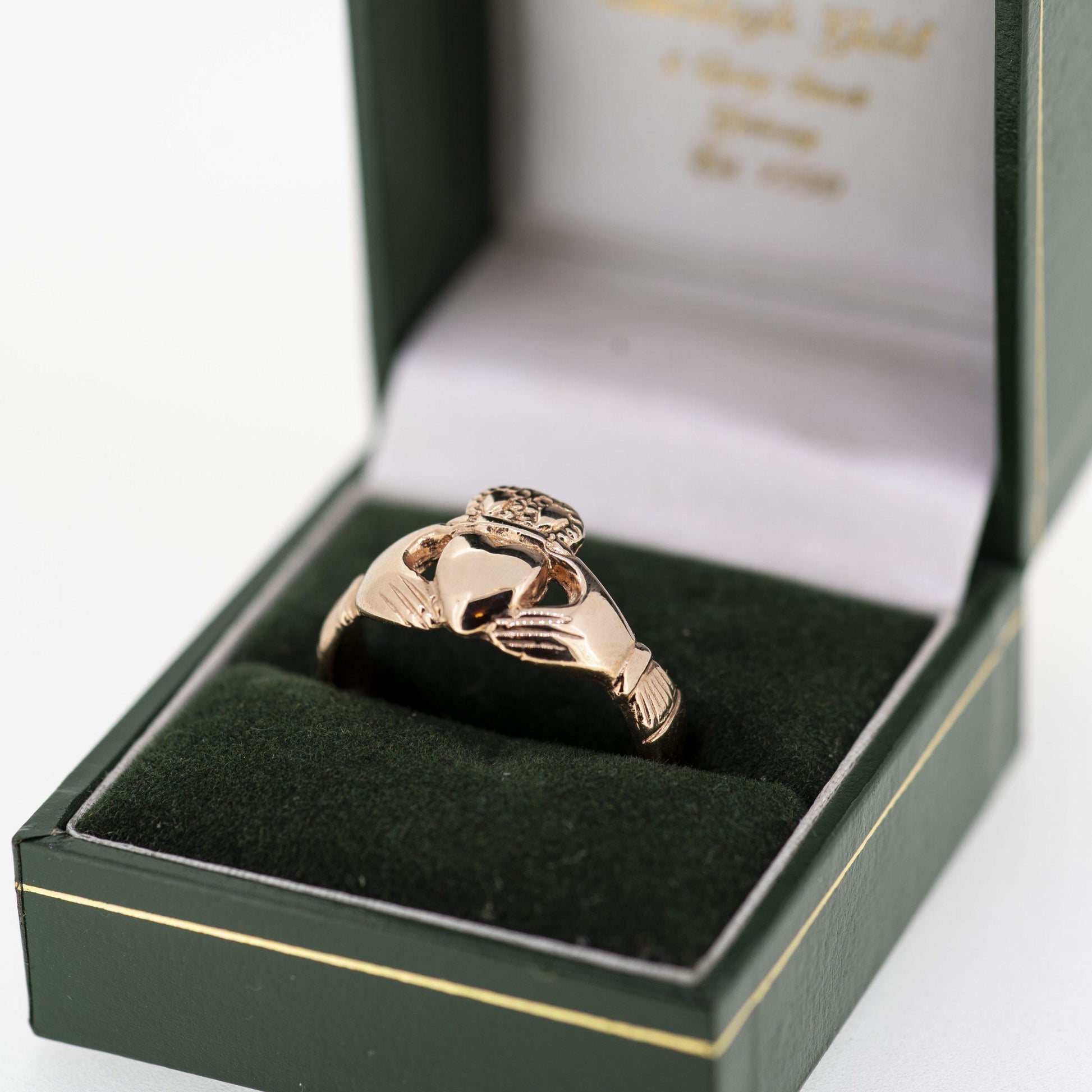 9ct Rose 100 Year Claddagh Ring — authentic Irish Claddagh ring handcrafted in Galway, Ireland