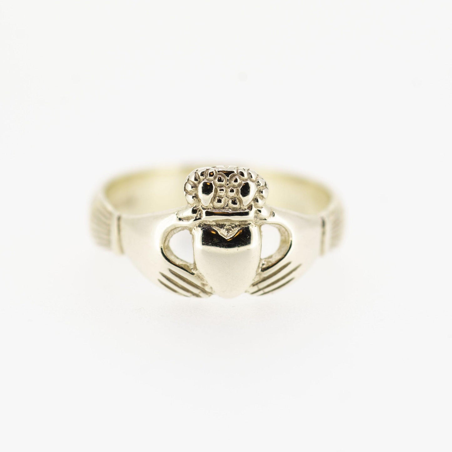 9ct White Gold 100 Year Claddagh Ring — authentic Irish Claddagh ring handcrafted in Galway, Ireland