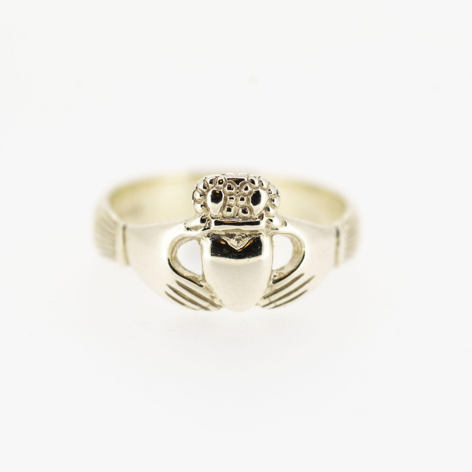9ct White Gold 100 Year Claddagh Ring — authentic Irish Claddagh ring handcrafted in Galway, Ireland