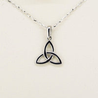 9ct White Gold Trinity Necklace — authentic Irish necklace handcrafted in Galway, Ireland