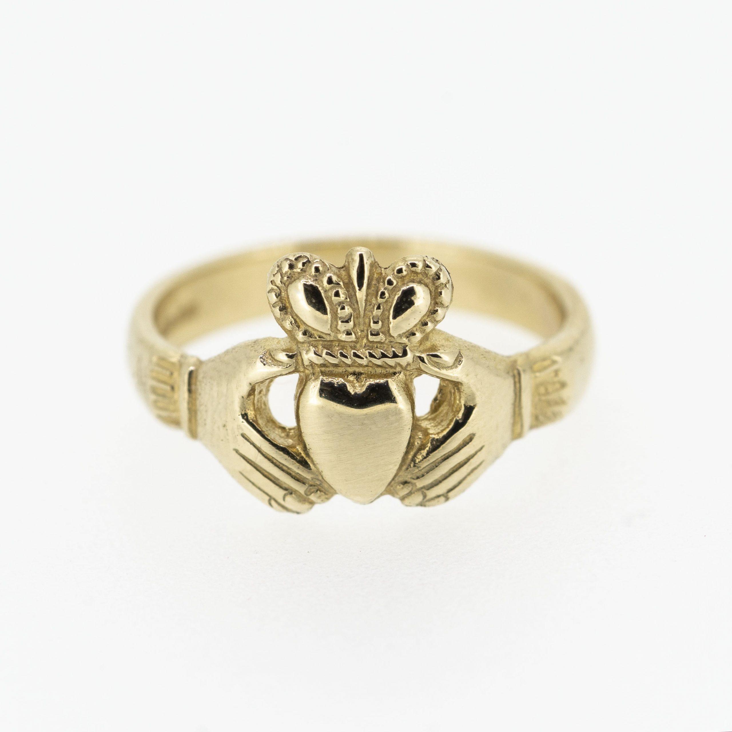 LADIES 9CT YELLOW GOLD CLADDGH RING – Claddagh Ring