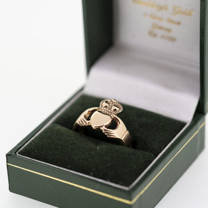 Gents 14ct Rose Gold Claddagh Ring — authentic Irish Claddagh ring handcrafted in Galway, Ireland