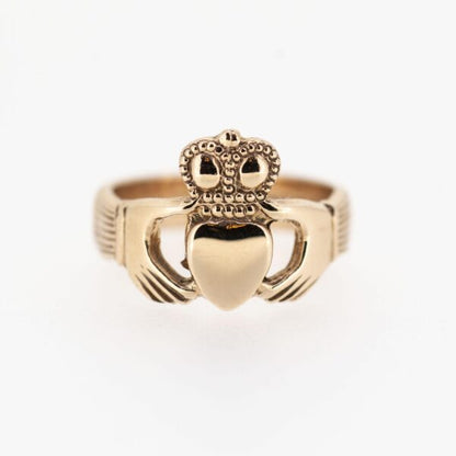 Gents 14ct Rose Gold Claddagh Ring — authentic Irish Claddagh ring handcrafted in Galway, Ireland