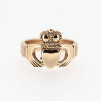 Gents 14ct Rose Gold Claddagh Ring — authentic Irish Claddagh ring handcrafted in Galway, Ireland