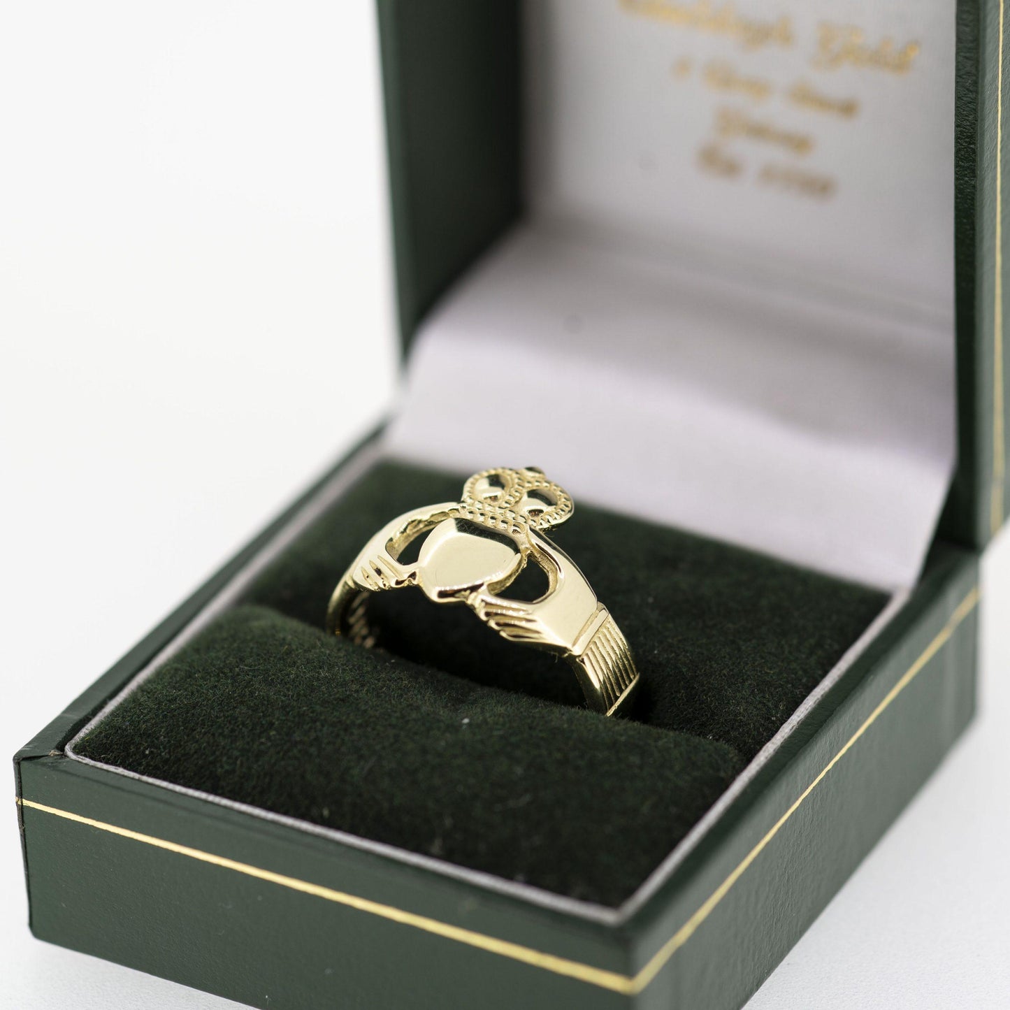 Gents 14ct Yellow Gold Claddagh Ring — authentic Irish Claddagh ring handcrafted in Galway, Ireland