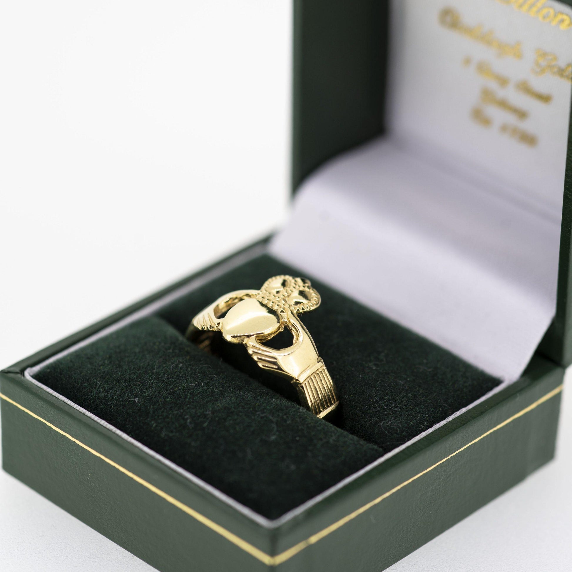 Gents 18ct Yellow Gold Claddagh Ring — authentic Irish Claddagh ring handcrafted in Galway, Ireland