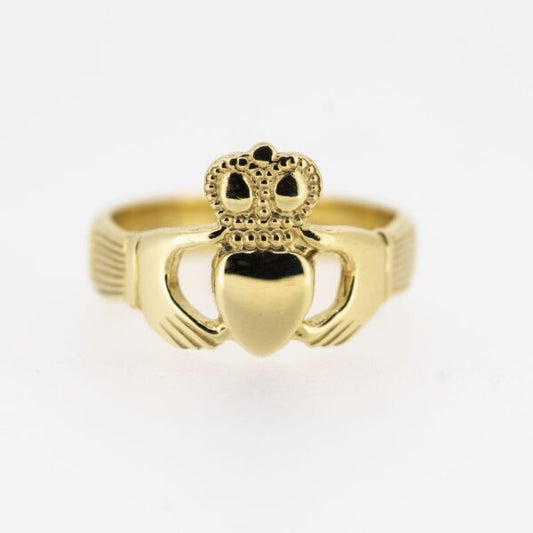 Gents 18ct Yellow Gold Claddagh Ring — authentic Irish Claddagh ring handcrafted in Galway, Ireland