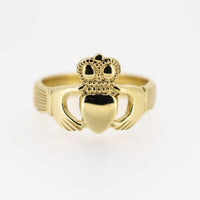 Gents 18ct Yellow Gold Claddagh Ring — authentic Irish Claddagh ring handcrafted in Galway, Ireland