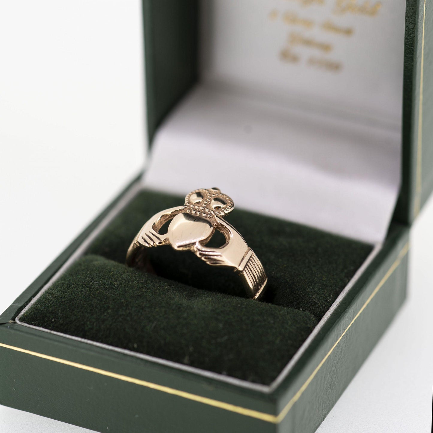 Gents 9ct Rose Gold Claddagh Ring — authentic Irish Claddagh ring handcrafted in Galway, Ireland