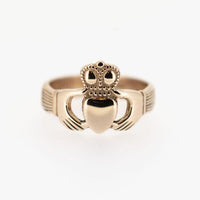 Gents 9ct Rose Gold Claddagh Ring — authentic Irish Claddagh ring handcrafted in Galway, Ireland