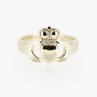 Gents 9ct White Gold Claddagh Ring — authentic Irish Claddagh ring handcrafted in Galway, Ireland