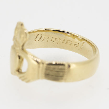 Gents 9ct Yellow Gold Claddagh Ring — authentic Irish Claddagh ring handcrafted in Galway, Ireland