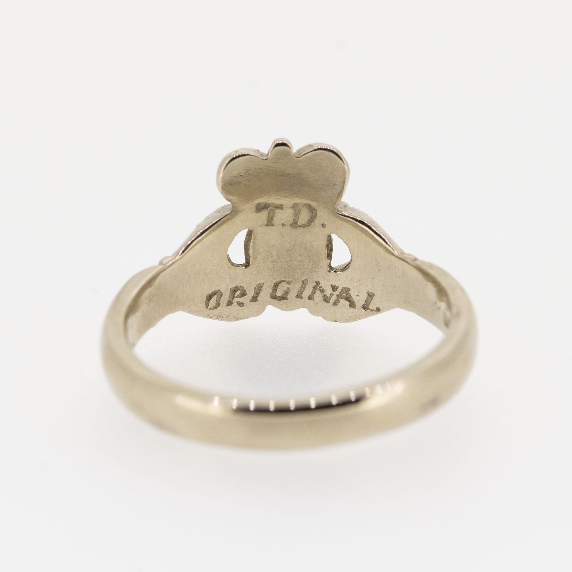 Ladies 14ct White Gold Claddagh Ring — authentic Irish Claddagh ring handcrafted in Galway, Ireland