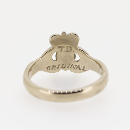 Ladies 14ct White Gold Claddagh Ring — authentic Irish Claddagh ring handcrafted in Galway, Ireland