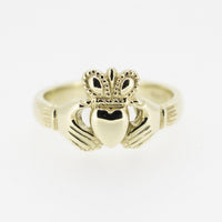 Ladies 14ct Yellow Gold Claddagh Ring — authentic Irish Claddagh ring handcrafted in Galway, Ireland
