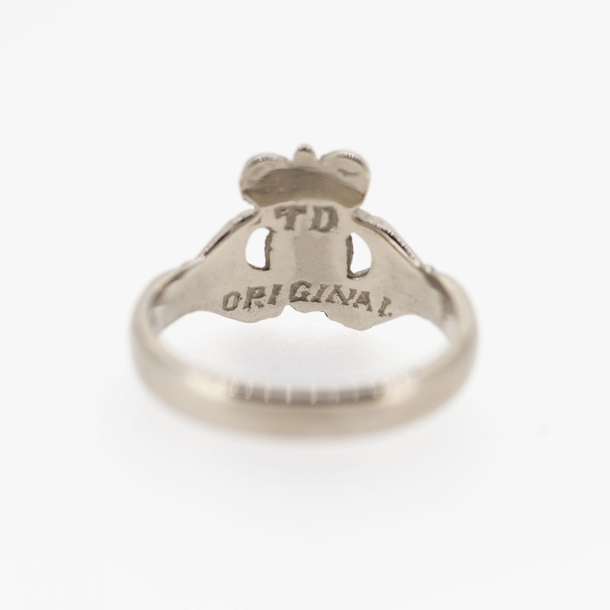 Ladies 18ct White Gold Claddagh Ring — authentic Irish Claddagh ring handcrafted in Galway, Ireland