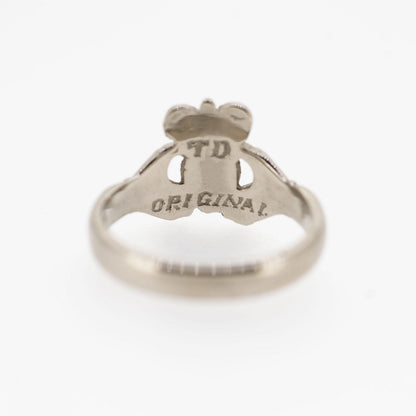 Ladies 18ct White Gold Claddagh Ring — authentic Irish Claddagh ring handcrafted in Galway, Ireland
