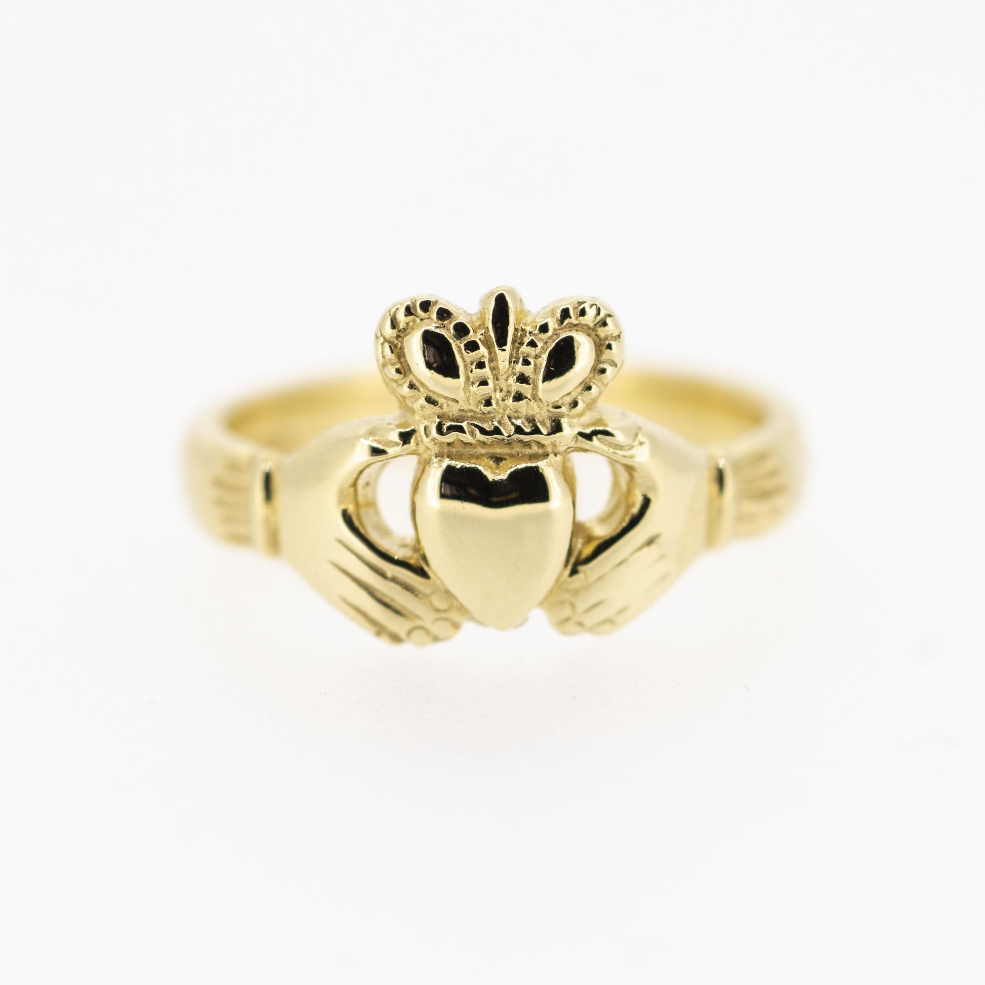Ladies 18ct Yellow Gold Claddagh Ring — authentic Irish Claddagh ring handcrafted in Galway, Ireland