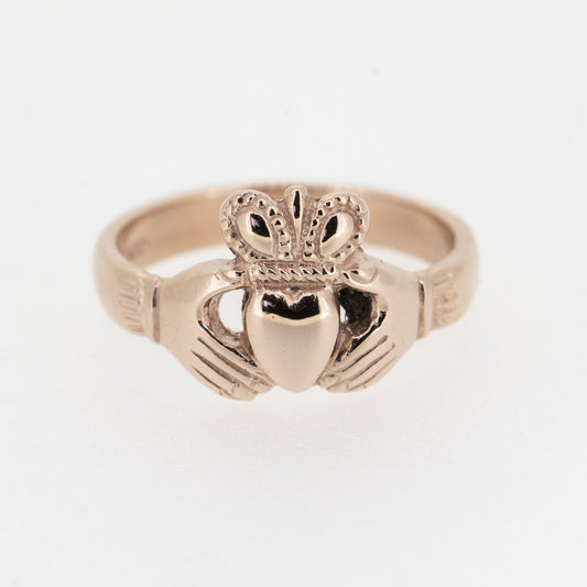 Ladies 9ct Rose Gold Claddagh Ring — authentic Irish Claddagh ring handcrafted in Galway, Ireland