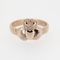 Ladies 9ct Rose Gold Claddagh Ring — authentic Irish Claddagh ring handcrafted in Galway, Ireland