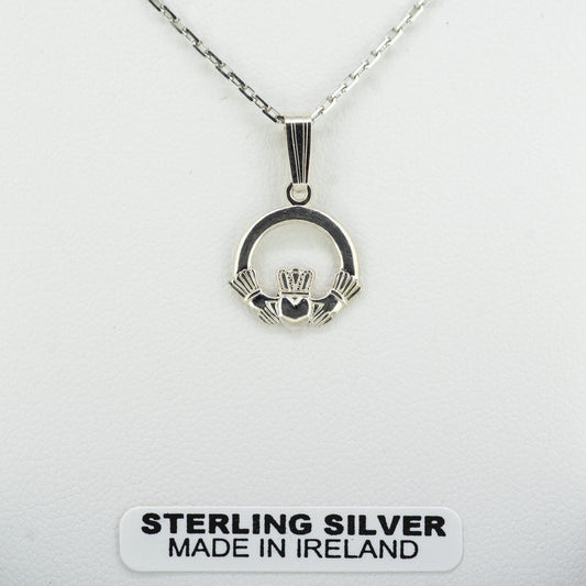 Silver Claddagh Necklace — authentic Irish Claddagh necklace handcrafted in Galway, Ireland