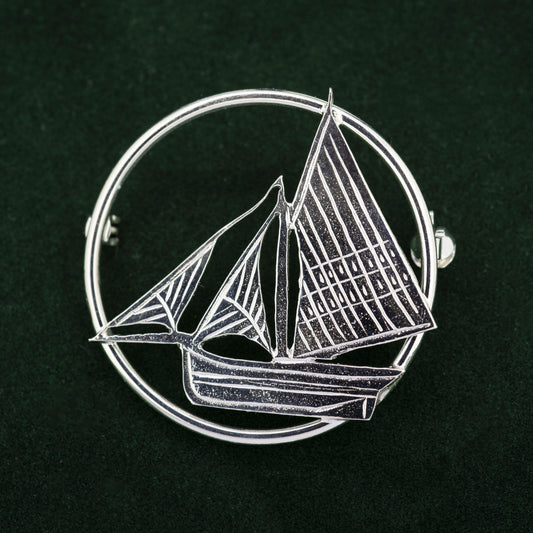 Silver Galway Hooker Broach — authentic Irish brooch handcrafted in Galway, Ireland