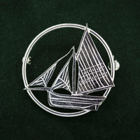 Silver Galway Hooker Broach — authentic Irish brooch handcrafted in Galway, Ireland