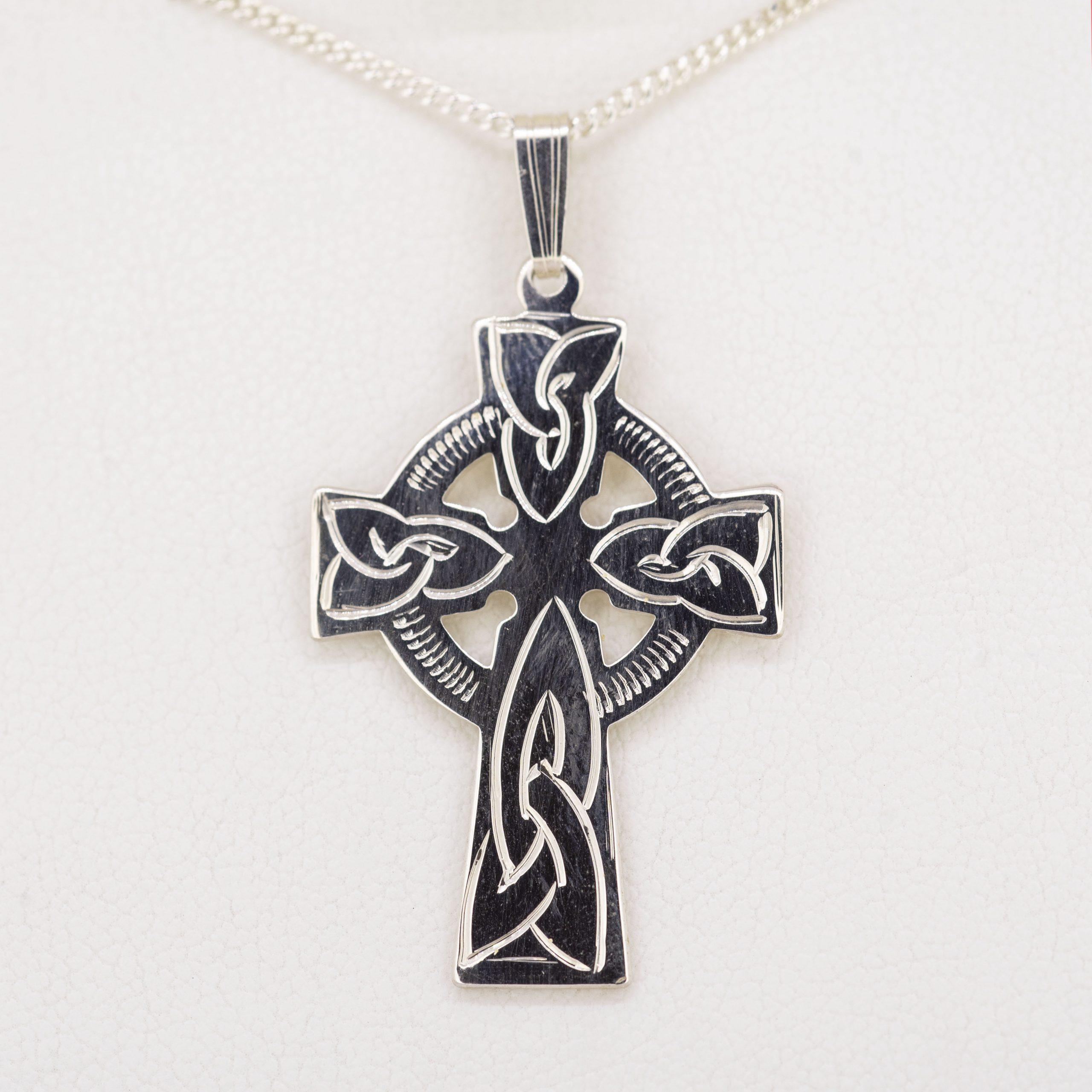 Silver Claddagh Cross Pendant Necklace .925 Sterling Silver Irish Claddagh  Cross Charm – Karma Blingz